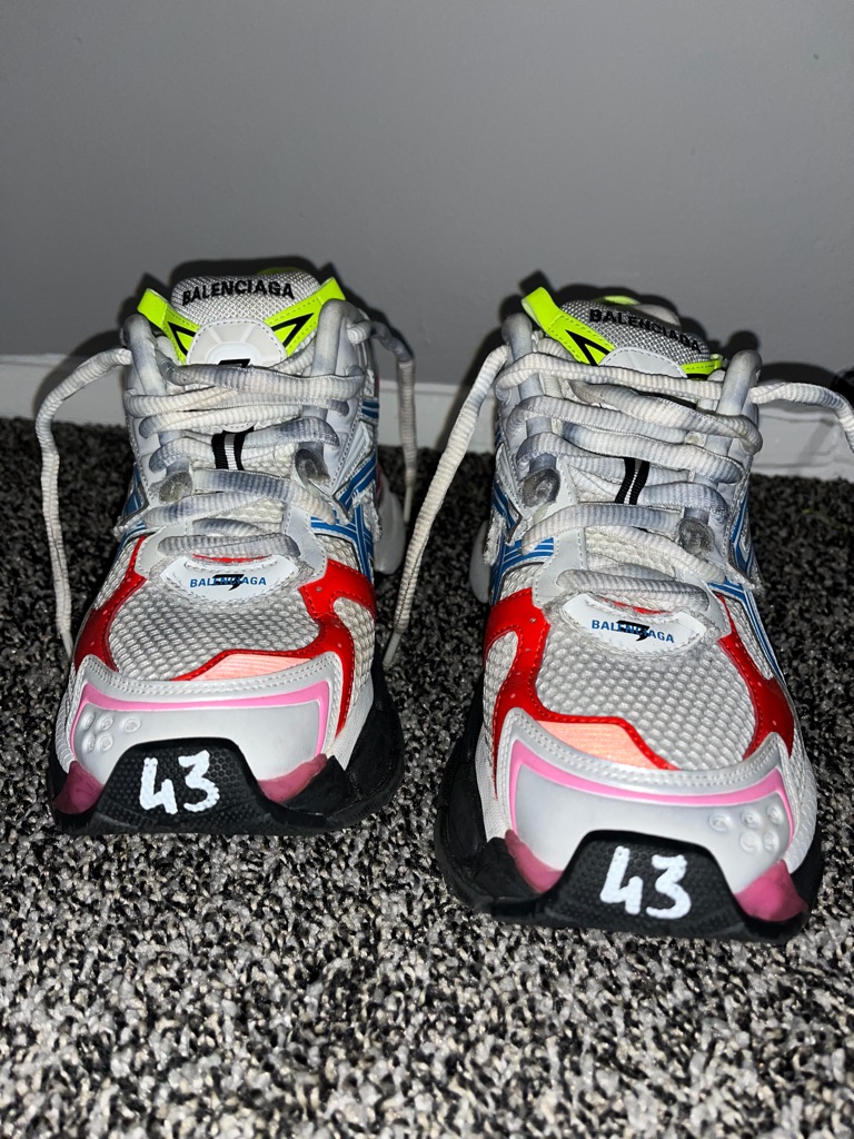 Balenciaga Kids White Red Pink Blue Neon Yellow Triple-S Style Sneakers